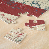 Grunge American Flag Doberman Pinscher Dog Puzzle (Seite)