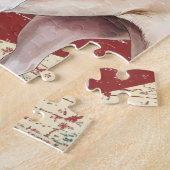 Grunge American Flag Fawn Tan French Bulldog Puzzle (Seite)