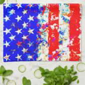 Grunge American Flag Geschirrtuch (Gefaltet)