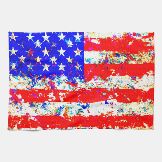 Grunge American Flag Geschirrtuch (Horizontal)