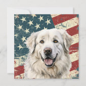 Grunge American Flag Great Pyrenees Flat Card (Vorderseite)