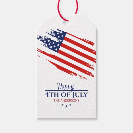 Grunge American Flag Happy 4. Juli ID104 Geschenkanhänger (Vorderseite)