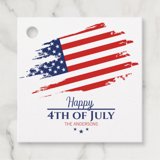 Grunge American Flag Happy 4. Juli ID104 Geschenkanhänger (Vorderseite)