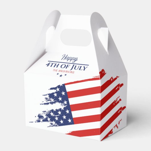 Grunge American Flag Happy 4. Juli ID104 Geschenkschachtel (Vorderseite)