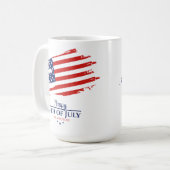 Grunge American Flag Happy 4. Juli ID104 Kaffeetasse (Vorderseite Links)