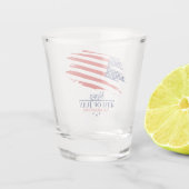 Grunge American Flag Happy 4. Juli ID104 Schnapsglas (Rückseite)