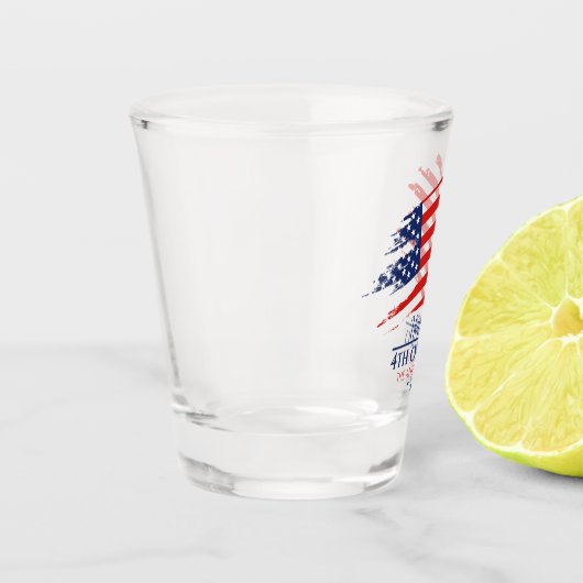 Grunge American Flag Happy 4. Juli ID104 Schnapsglas (Links)