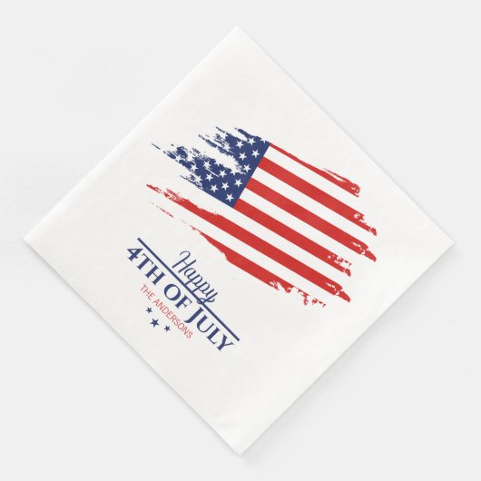 Grunge American Flag Happy 4. Juli ID104 Serviette (Ecke)
