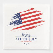 Grunge American Flag Happy 4. Juli ID104 Serviette (Vorderseite)