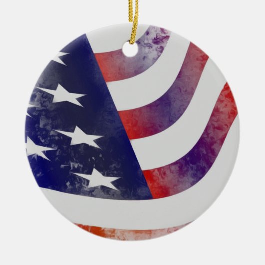 Grunge American Flag Keramik Ornament (Vorne)