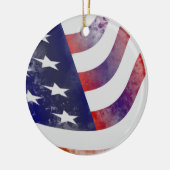Grunge American Flag Keramik Ornament (Links)
