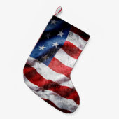 Grunge American Flag Kleiner Weihnachtsstrumpf (Vorderansicht (hängend))