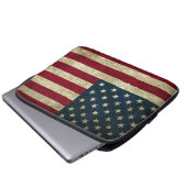 Grunge American Flag Laptopschutzhülle (Vorne Knopf)