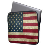 Grunge American Flag Laptopschutzhülle (Vorderseite Links)