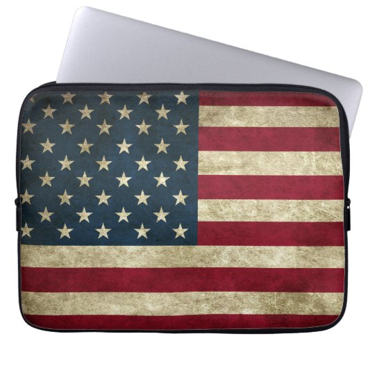 Grunge American Flag Laptopschutzhülle (Vorderseite)