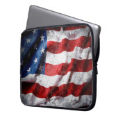 Grunge American Flag Laptopschutzhülle (Vorderseite Links)