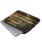Grunge American Flag Laptopschutzhülle (Vorne Knopf)