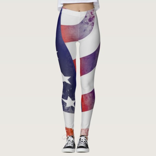 Grunge American Flag Leggings (Vorderseite)