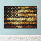Grunge American Flag Leinwanddruck (Insitu (Holzboden))
