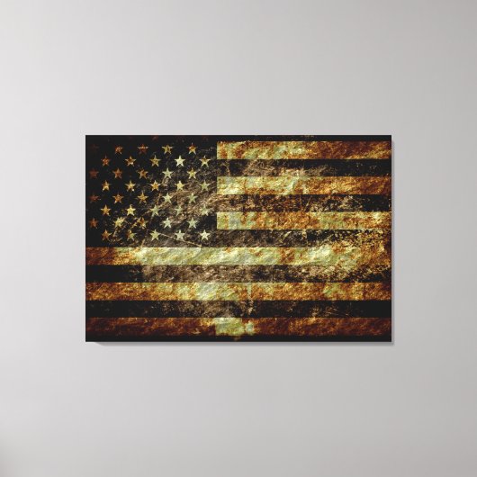 Grunge American Flag Leinwanddruck (Vorderseite)