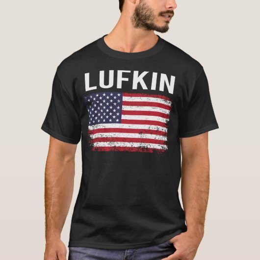 Grunge American Flag Lufkin T-Shirt (Vorderseite)
