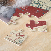 Grunge American Flag Miniature Schnauzer Dog Puzzle (Seite)