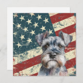 Grunge American Flag Miniature Schnauzer Flat Card (Vorne/Hinten)
