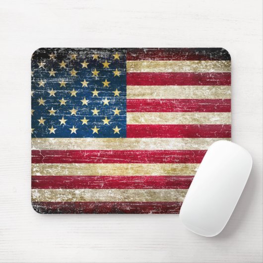 Grunge American Flag Mousepad (Mit Mouse)