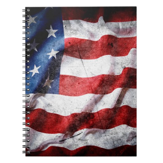 Grunge American Flag Notizblock (Vorderseite)