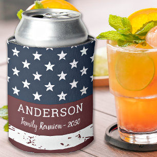 Grunge American Flag Personalisiert Patriotic Fami Dosenkühler