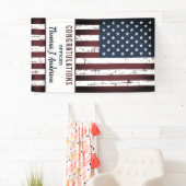Grunge American Flag Police Military Retirement Banner (Insitu)