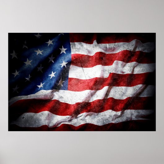 Grunge American Flag Poster (Vorne)