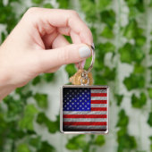 Grunge American Flag Schlüsselanhänger (Hand)