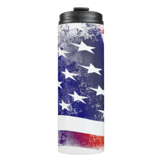 Grunge American Flag Therbler Thermosbecher (Vorderseite)