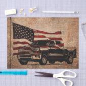 Grunge American Flag und Black Truck Patriotic Seidenpapier (Handwerk)