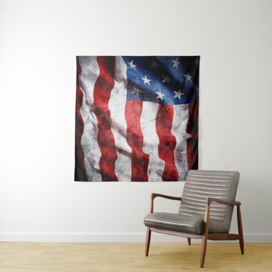 Grunge American Flag Wandteppich (Beispiel (Horizontal))