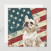 Grunge American Flag White French Bulldog (Vorne/Hinten)