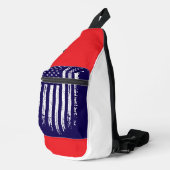 Grunge Amerika Flagge Crossbody Bag (Rechte Ecke)