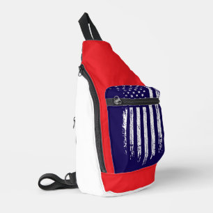 Grunge Amerika Flagge  Crossbody Bag