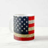 Grunge-Amerika-Flagge Kaffeetasse (Vorderseite Links)