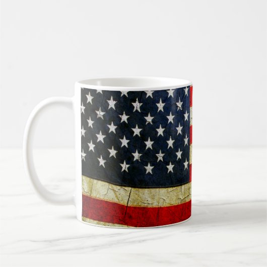 Grunge-Amerika-Flagge Kaffeetasse (Links)