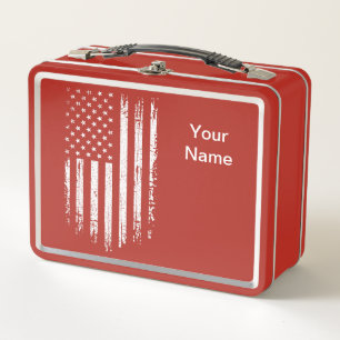 Grunge-Amerika-Flagge Metall Brotdose