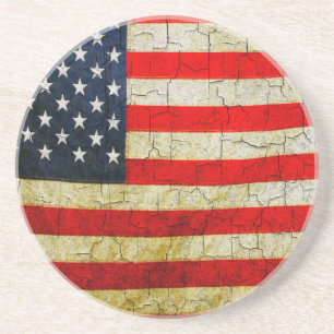 Grunge-Amerika-Flagge Untersetzer
