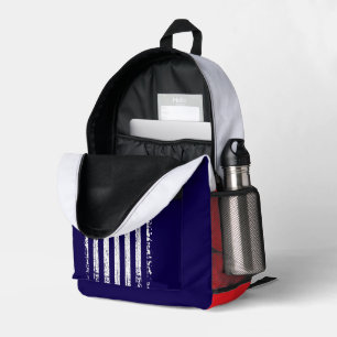 Grunge-Amerikanische Flagge Bedruckter Rucksack