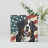 Grunge-Amerikanische-Flagge Berner Sennenhund (Stehend Vorderseite)