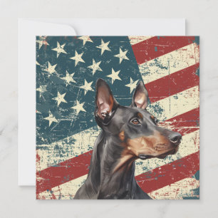 Grunge-amerikanische-Flagge-Dobermann-Flachkarte