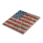 grunge amerikanische Flagge Fliese (Seite)