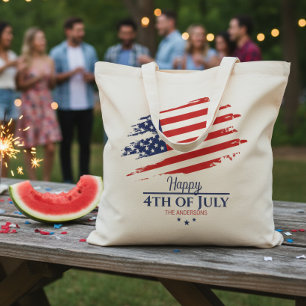 Grunge Amerikanische Flagge Frohes 4. Juli ID1104 Tragetasche