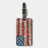 grunge amerikanische Flagge Gepäckanhänger (Vorderseite vertikal)
