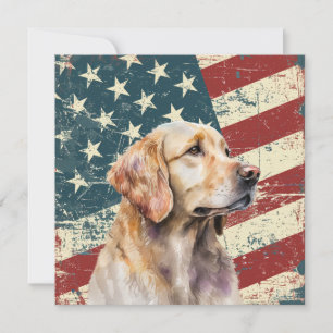 Grunge-amerikanische-Flagge-Golden-Retriever-Hund-